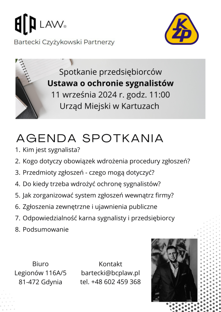 Agenda na spotkanie Kartuzy