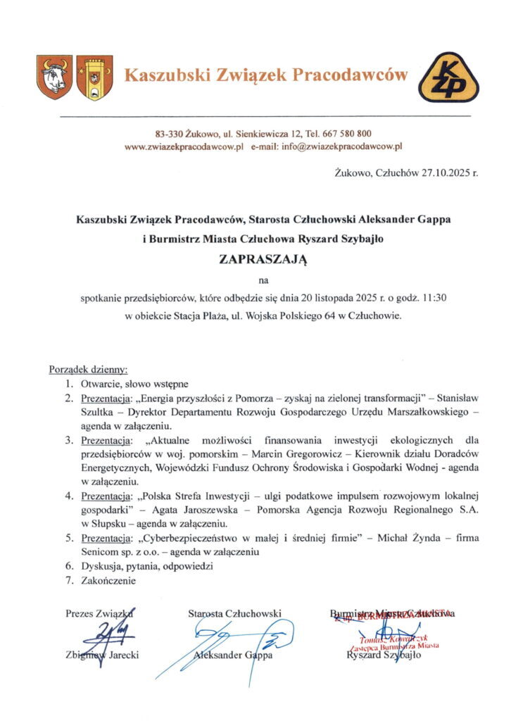 Zaproszenie na spotkanie w Człuchowie 20.11.2025-1